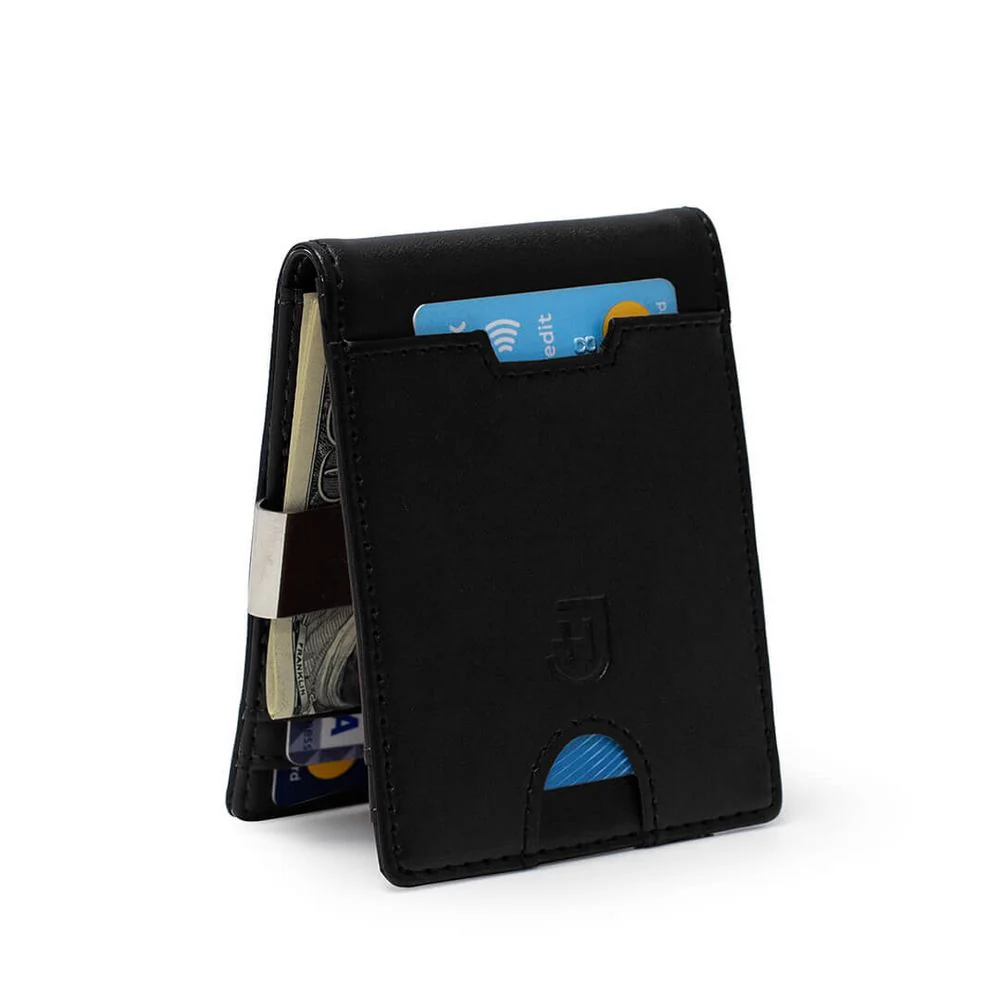 James Hawk Smart Wallet Black – Black Leather Wallet