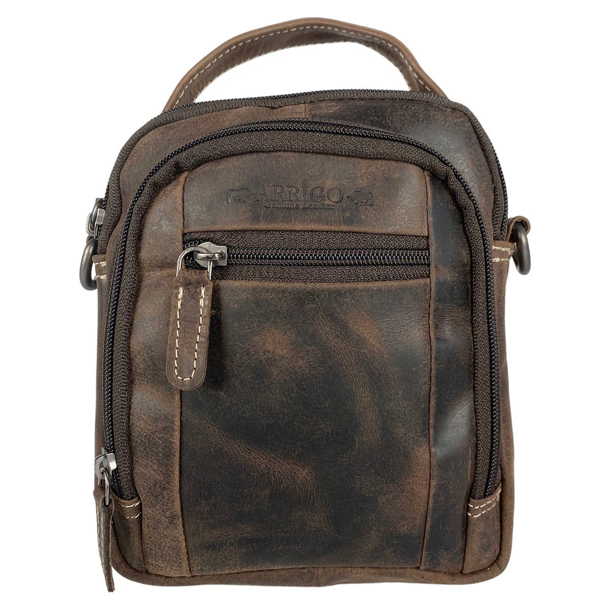 Arrigo Läder Crossbody Axelväska & Bältesväska – Brun
