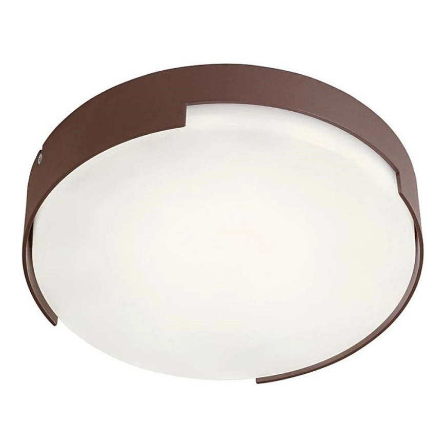 Redo 90006 – LED taklampa för utomhusbruk SKOR LED/16W/230V diameter 25 cm IP54 brun