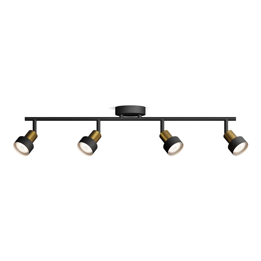 Philips – Spotlight CONDUIT 4xGU10/5W/230V svart/mässing