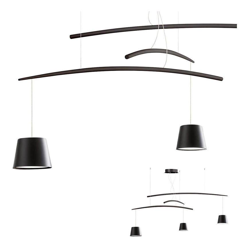 Redo 01-1525 – LED ljuskrona med textilsladd LOLLI 3xLED/6W/230V svart