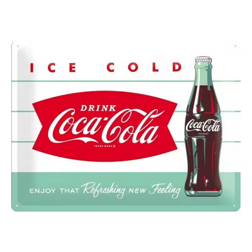 Retroworld Metal Profit Coca -Cola Diner Bottle – 30 x 20 cm