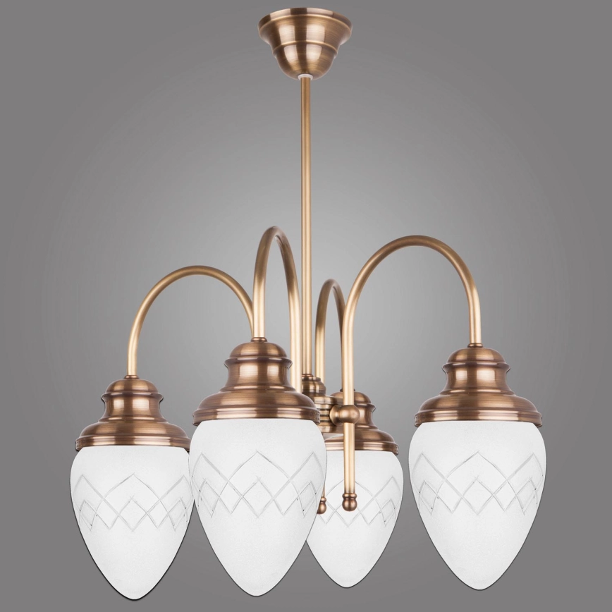 Kemar RI/4/M – Pendelkrona RINAMA 4xE27/60W/230V mässing
