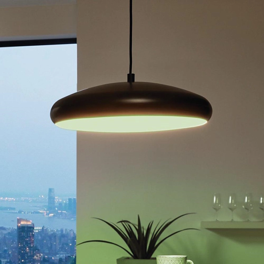 Eglo 33328 – LED RGBW Ljusreglerad ljuskrona på textilsladd RIODEVA-C LED/27W/230V 2700-6500K svart