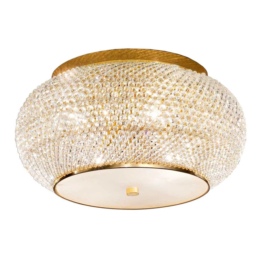 Ideal Lux – Vägglampa i kristall PASHA 6xE14/40W/230V diameter 40 cm guld