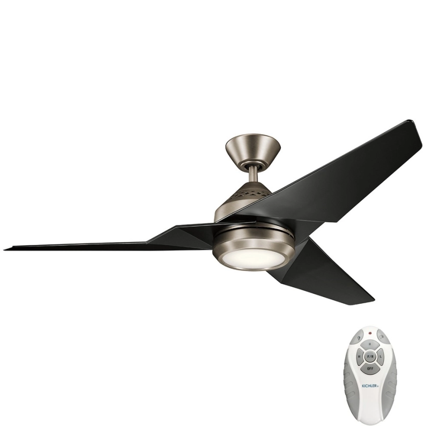 Kichler – LED dimbar takfläkt JADE LED/18W/230V svart + fjärrkontroll