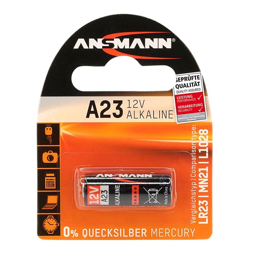 Ansmann 04678 – A 23 – Alkaliska batterier A23/LR23/LRV08, 12V