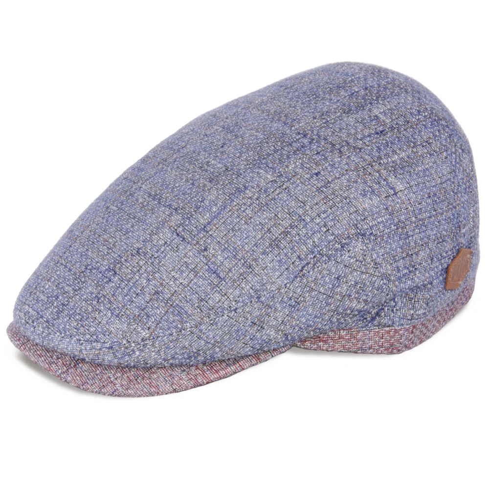 MJM Jordan Flat Cap – Silk Mix 111 Blue
