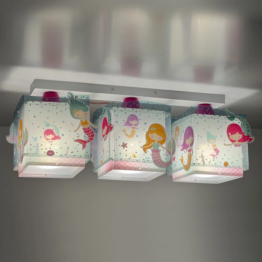 Dalber 63443 – Takbelysning för barn MERMAIDS 3xE27/60W/230V