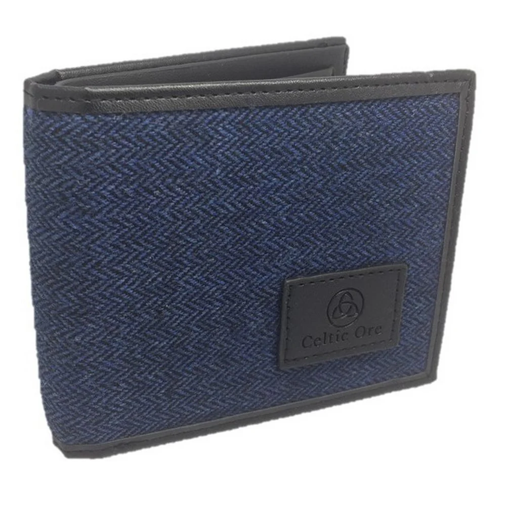 Celtic Ore Tweed Wallet Blue Herringbone – Blue Bi-Fold Wallet