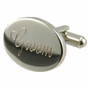 Bröllop manschettknappar – silver – brudgummen