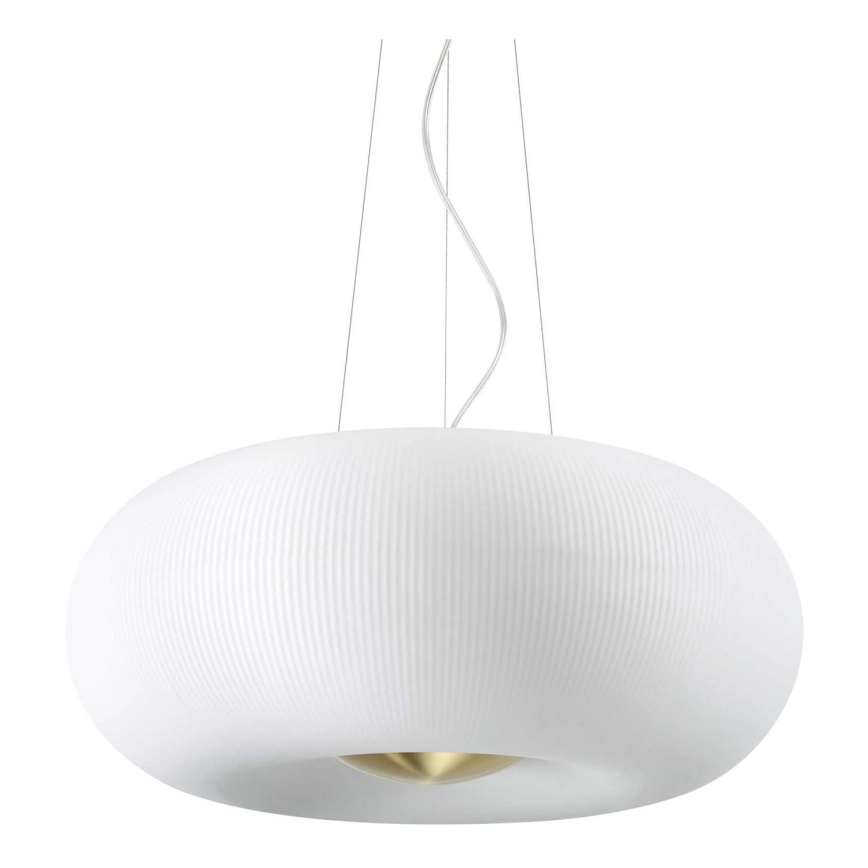 Ideal Lux – LED ljuskrona med textilsladd ARIZONA 5xGX53/9W/230V diameter 52 cm vit