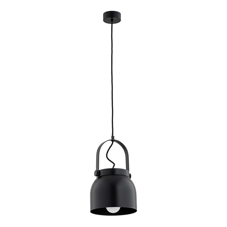 Argon 8281 – Ljuskrona med textilsladd LOGAN 1xE27/15W/230V diameter 20 cm svart