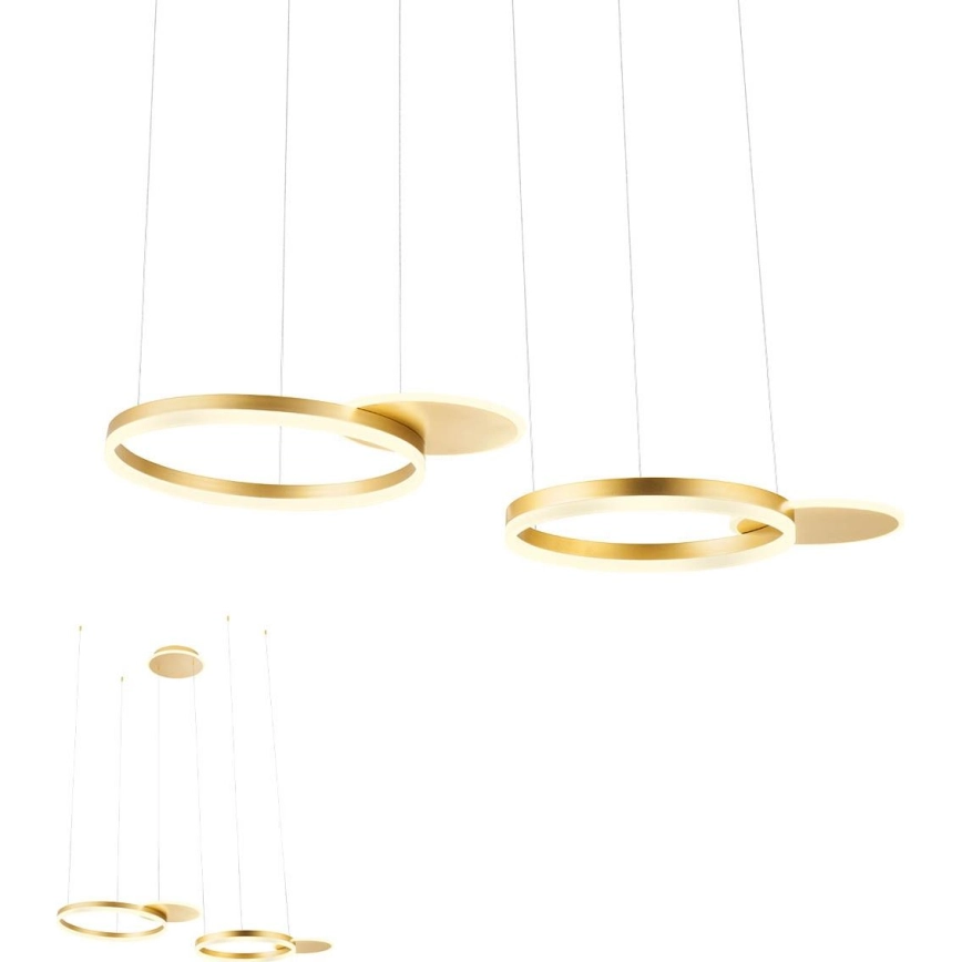 Redo 01-2606 – LED ljusreglerad ljuskrona på textilsladd SIGUA LED/99W/230V CRI 90 3000K guld