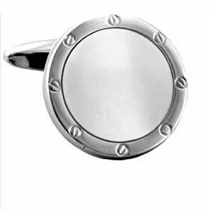 Manschettknappar Pärlemor Porthole Silver Rund