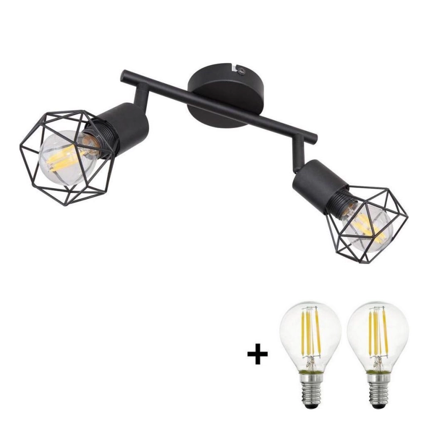 Globo – LED spotlampa 2xE14/6W/230V svart