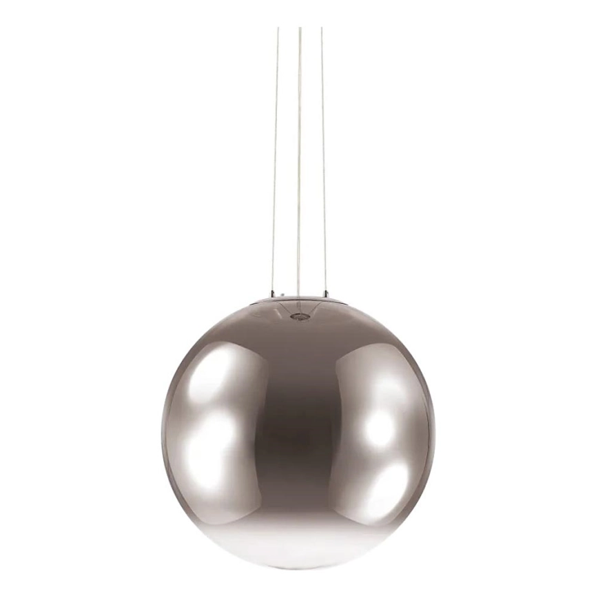 Ideal Lux – Ljuskrona med textilsladd MAPA 1xE27/42W/230V diameter 50 cm grå/rökig