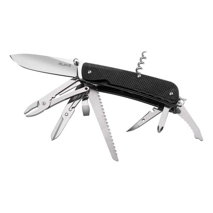 Ruike RULD51 – Multifunktionell fickkniv TREKKER 11,4 cm/17 funktioner svart