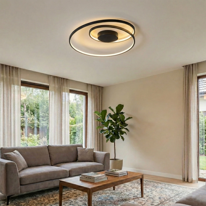 Ideal Lux – LED Dimbar taklampa OZ LED/48W/230V diameter 60 cm CRI 90 svart