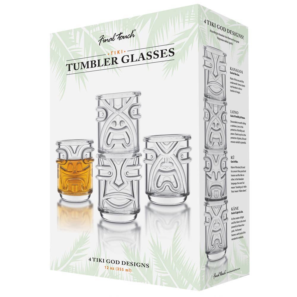 Originalprodukter – Final Touch Tiki Tumbler – 4 Pack Clear