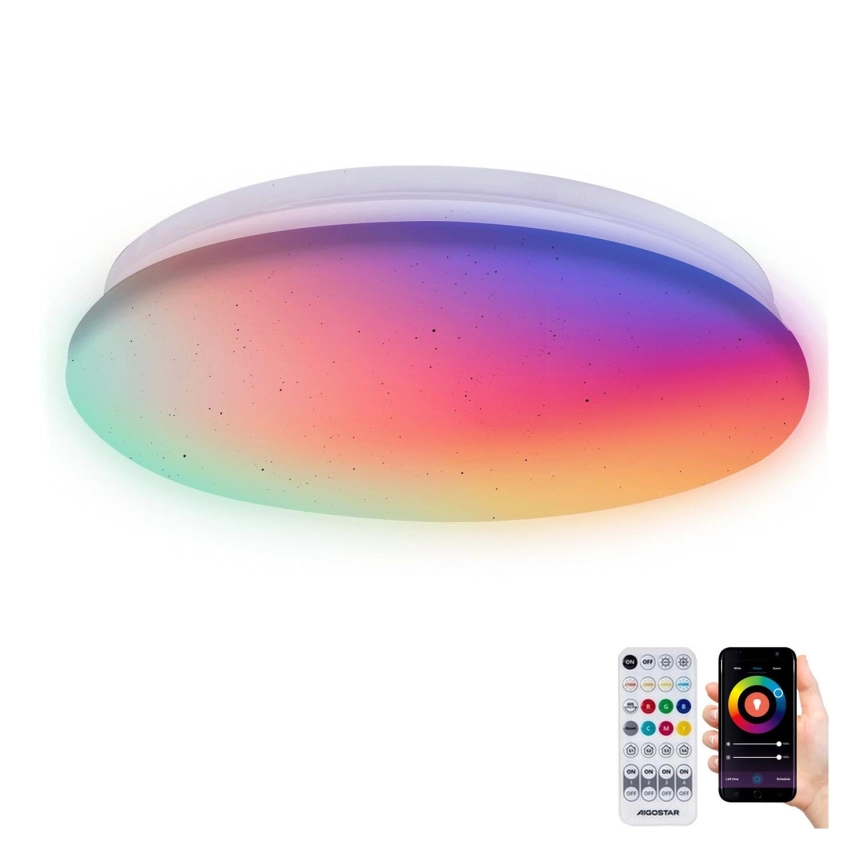 Aigostar – LED RGBW dimbar taklampa för badrum MESH Smart LED/12W/230V IP44 + fjärrkontroll
