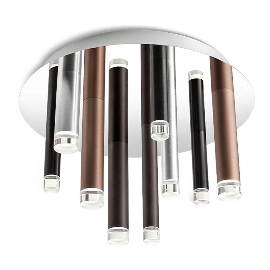 Redo 01-2042 – LED taklampa MADISON 9xLED/4W/230V skinande krom/svart/koppar