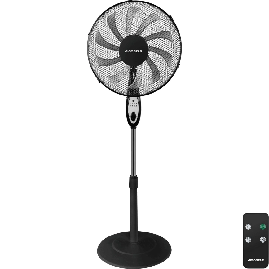 Aigostar – Golvfläkt 55W/230V 130 cm svart + fjärrkontroll