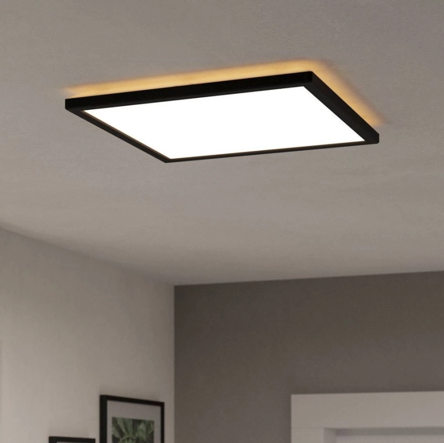 Eglo – LED badrumsplafond LED/17,6W/230V 2700/4000/6500K 39×39 cm IP44 svart