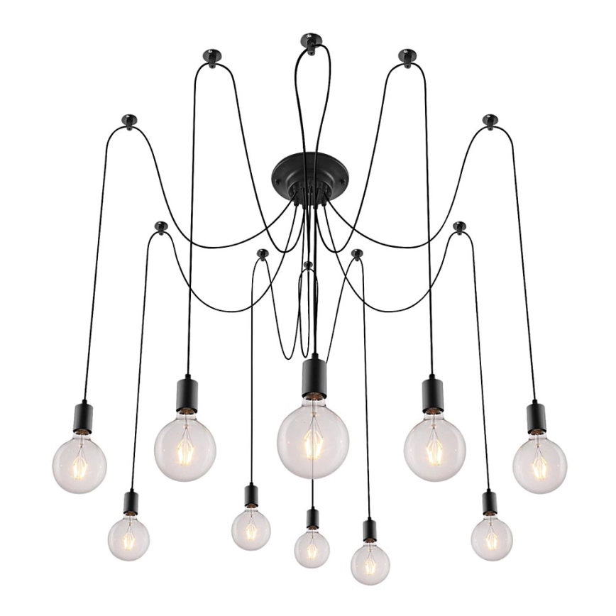 Rabalux – Ljuskrona 10xE27/60W/230V spindel svart