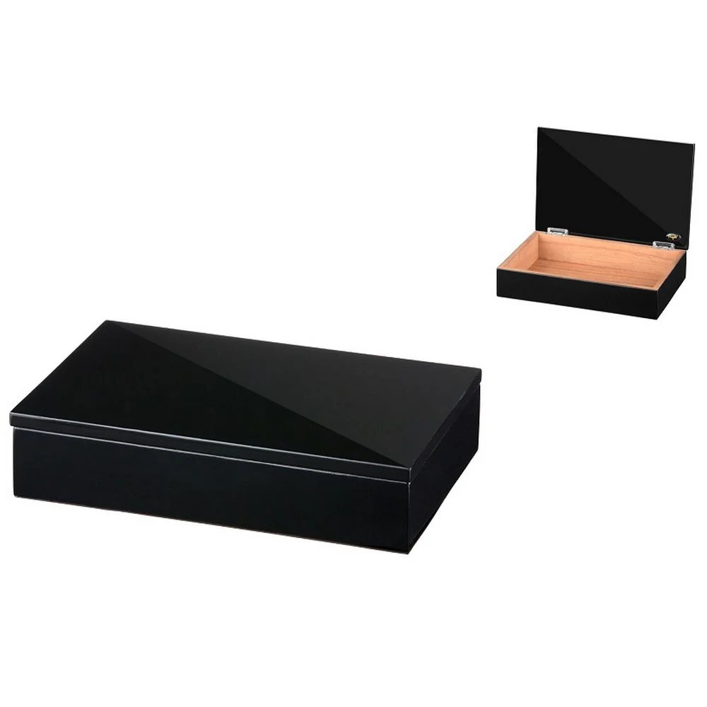 Angelo 20 Cigar Humidor i svart lackerat trä