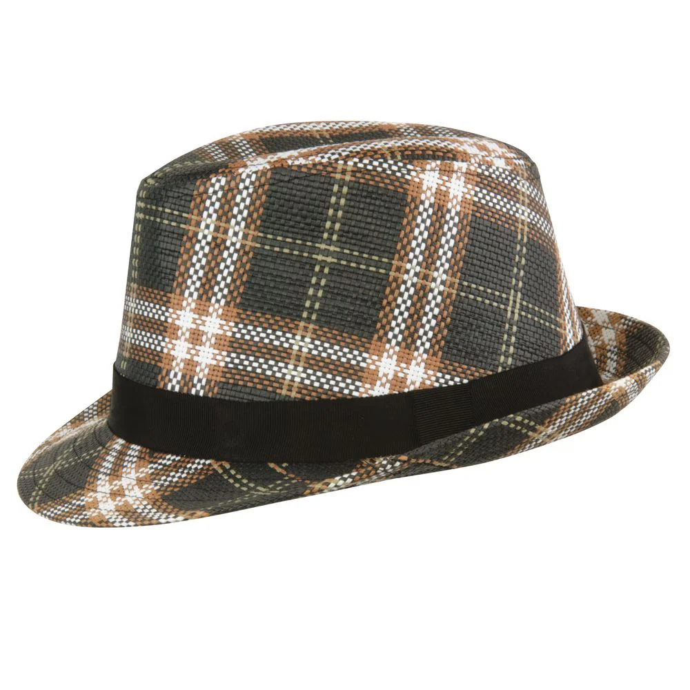 MJM Sinatra Player Hat – Pappersbrun rutig