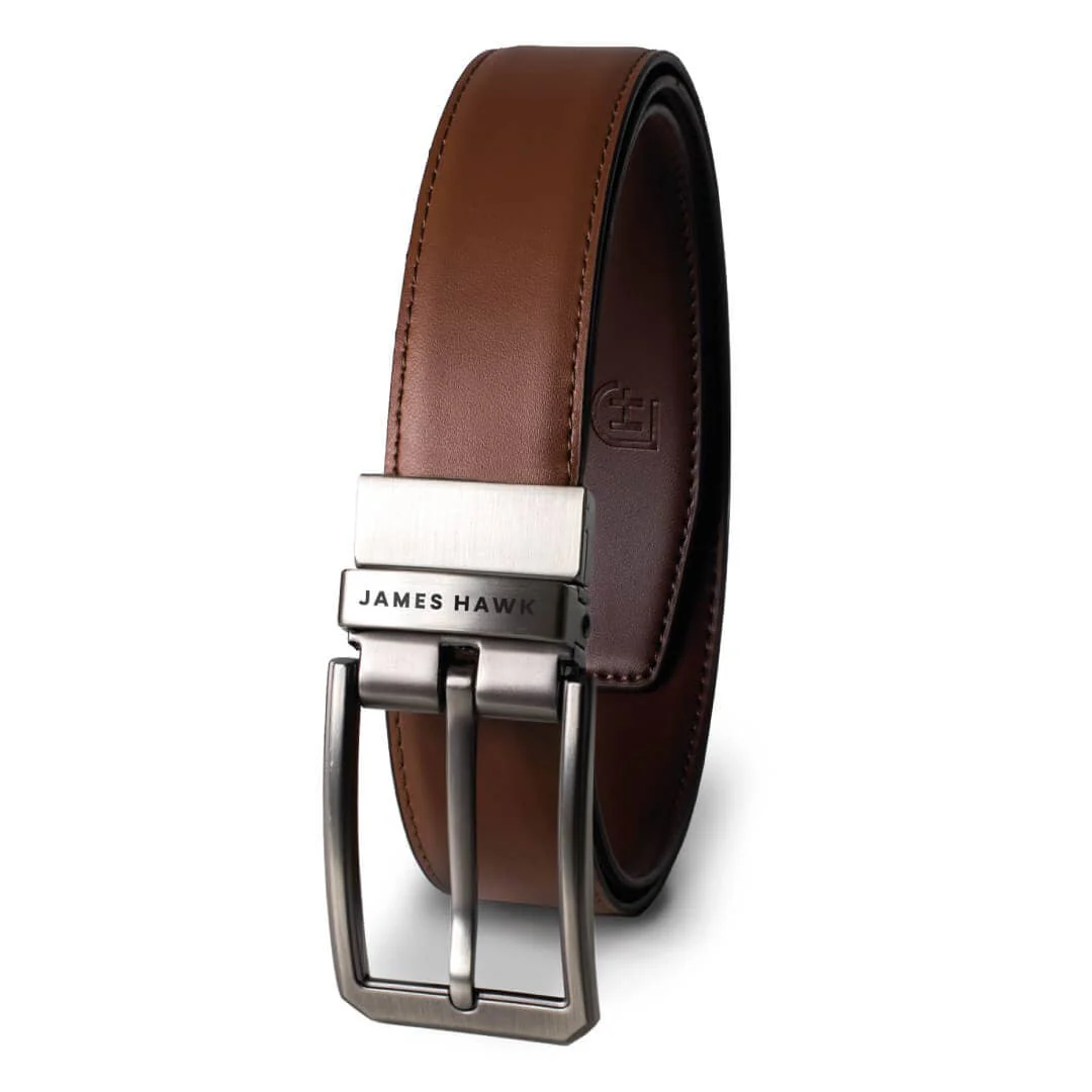 James Hawk Business Belt – Reversible Brown/Camel