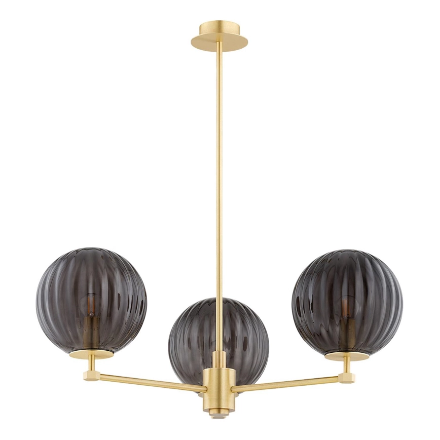 Argon 6310 – Pendelkrona PALOMA 3xE14/7W/230V guld/svart