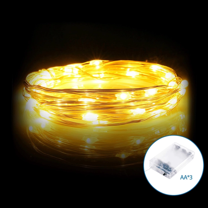 Aigostar – LED  ljusslinga 100xLED/3xAA 10,3m varmvit