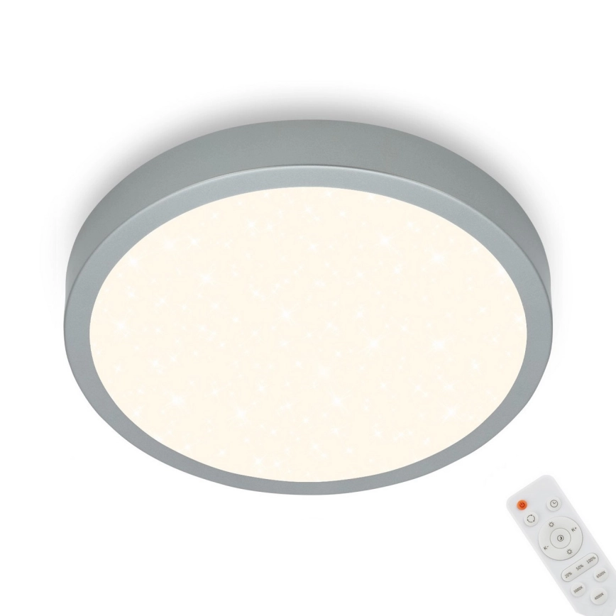 Briloner 3701-014 – LED Dimbar taklampa RUNA LED/18W/230V 2700-6500K silver + fjärrkontroll