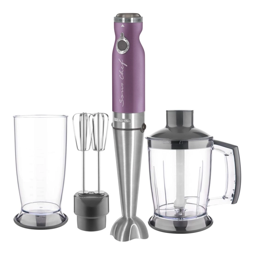 Sencor – Stick blender 4in1 1200W/230V rostfri/lila