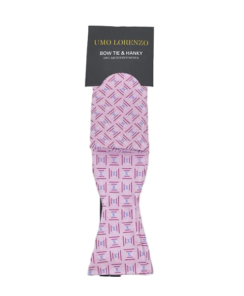 Självbindande Butterfly and Pocket Square – Triangularity Pink