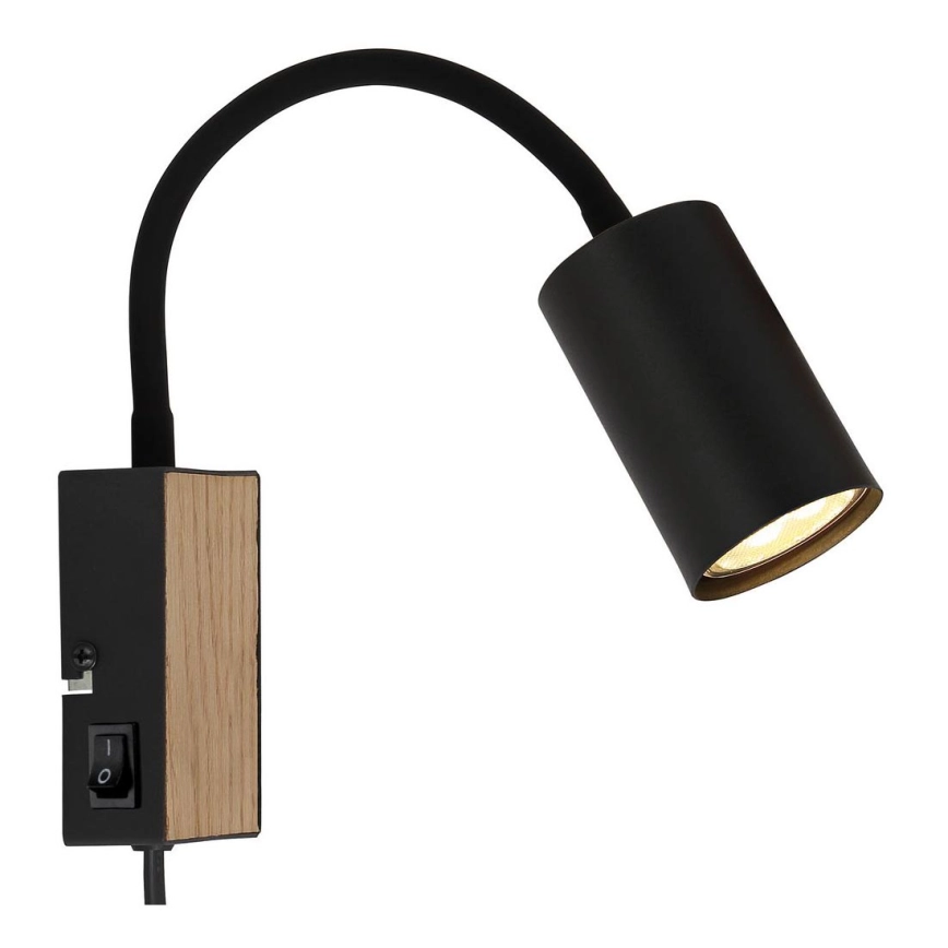 Globo – Flexibel lampa 1xGU10/35W/230V svart/brun