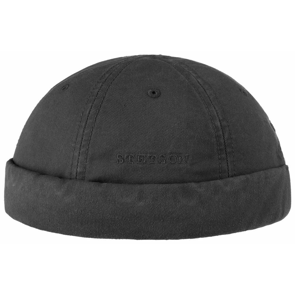 Stetson Docker Cotton – Svart bomullsmössa