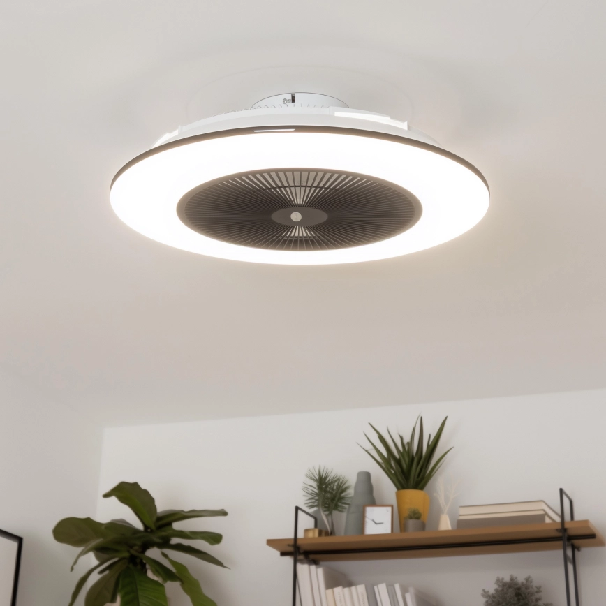 Brilagi – LED Dimbar lampa med fläkt AURA LED/38W/230V 3000-6000K svart+ fjärrkontroll