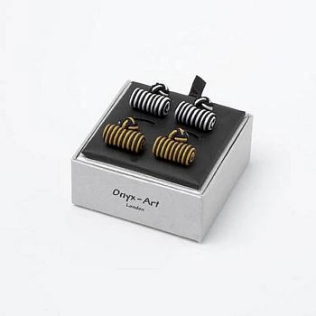 Silk Knot Manschettknappar 2 Set Barrels Black & Navy