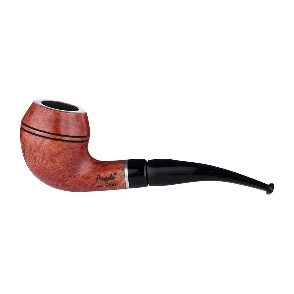 Angelo Bulldog Pipe i ljusbrun – lätt böjd med ring