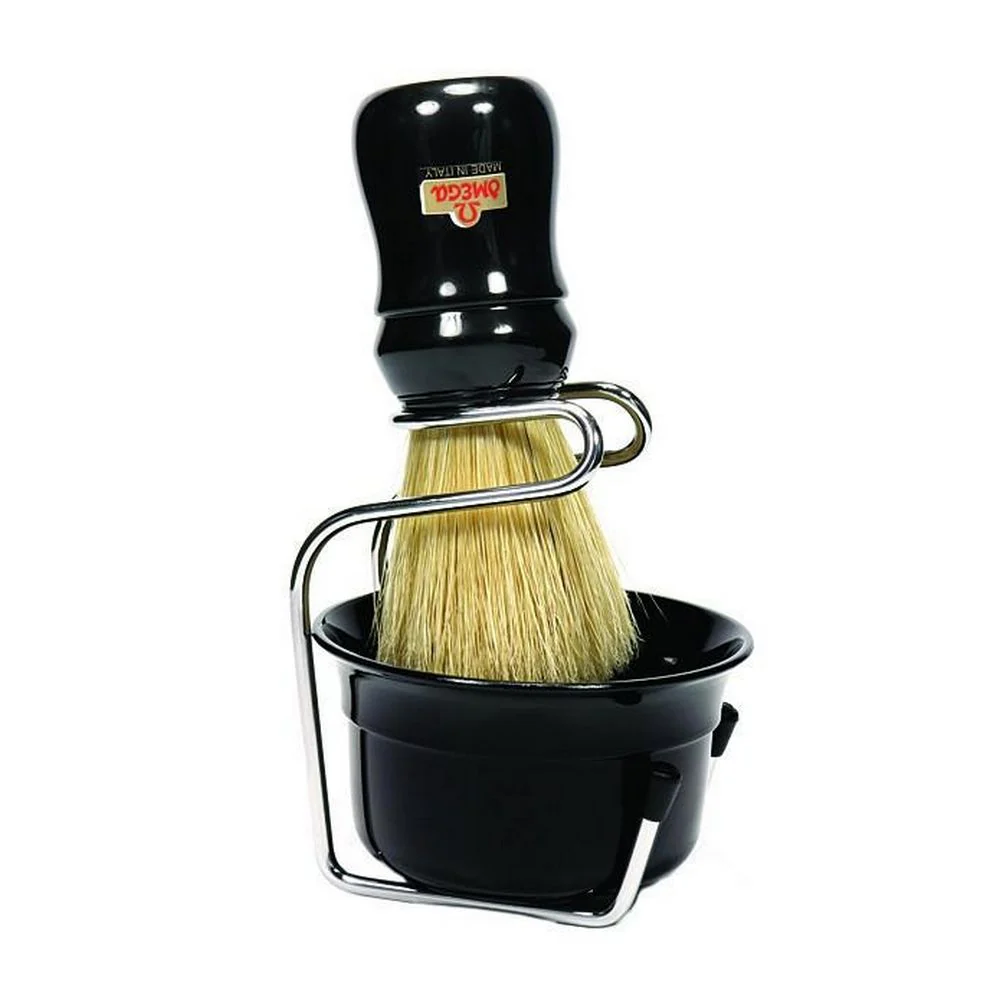 Omega Professional Brush Set inkluderar stand och skål