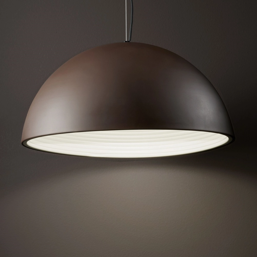 Ideal Lux – Ljuskrona med textilsladd FOLK 1xE27/60W/230V diameter 50 cm brun