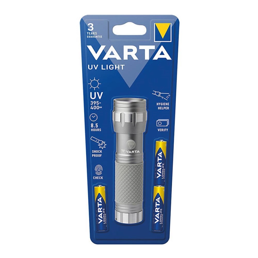 Varta 15638101421 – LED ficklampa UV LIGHT UV/3xAAA
