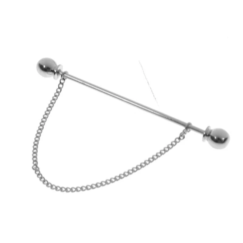Kragstift – Rhodium dubbel – rund ände