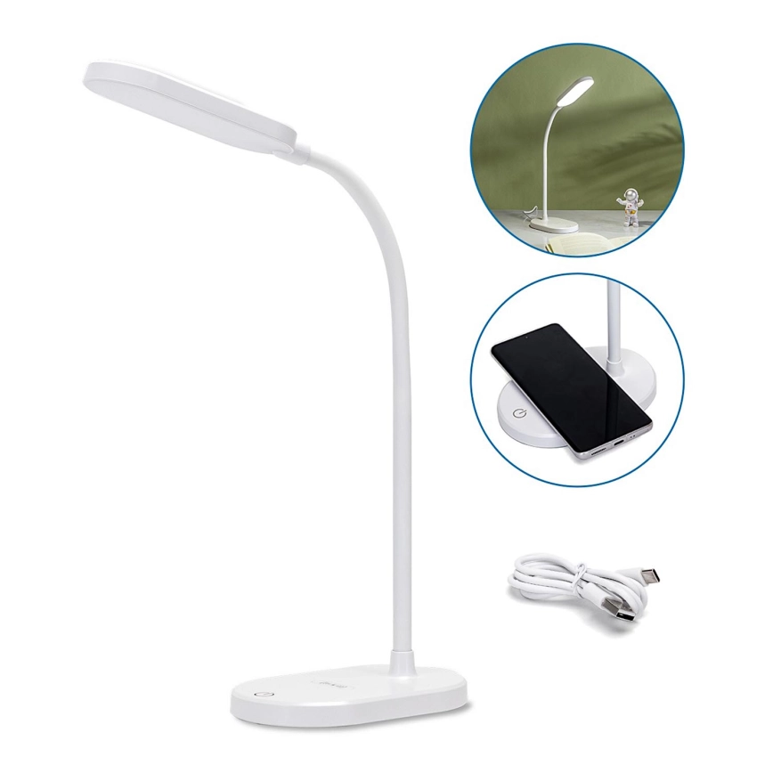 Aigostar – LED Dimbar bordslampa med trådlös laddning LED/2,5W/5V vit