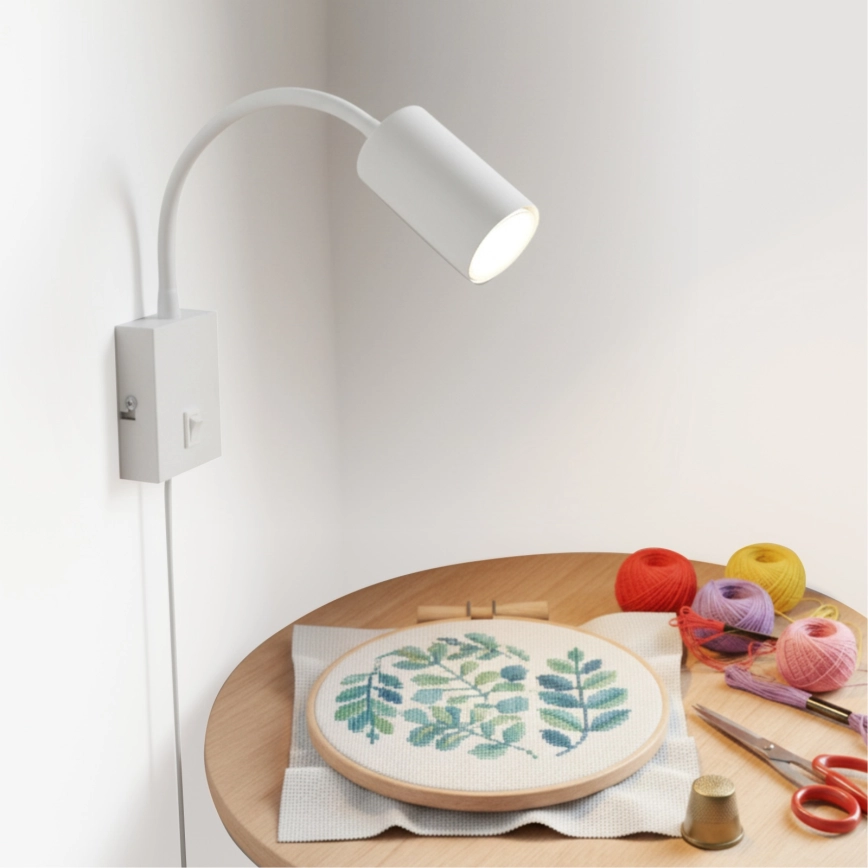 Globo – Flexibel vägglampa 1xGU10/25W/230V vit