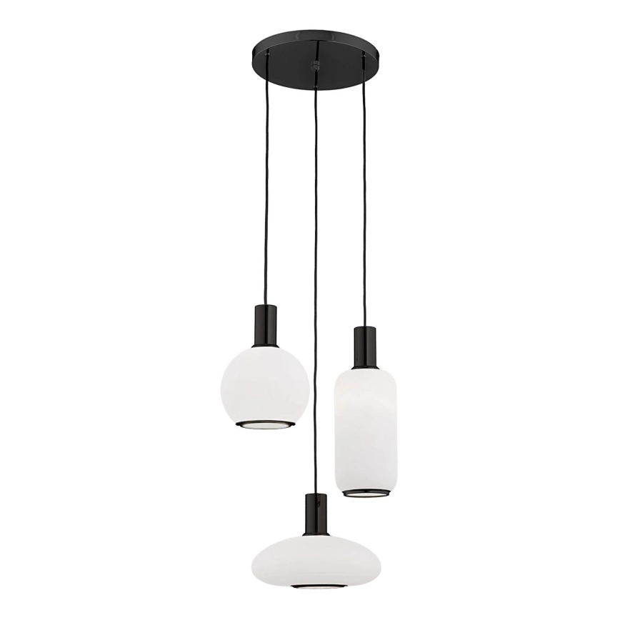 Argon 6323 – Ljuskrona med textilsladd SAGUNTO PLUS 3xE27/15W/230V svart