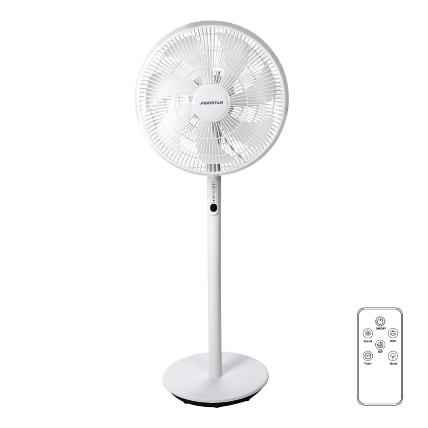 Aigostar – Golvfläkt 2-i-1 45W/230V vit + fjärrkontroll